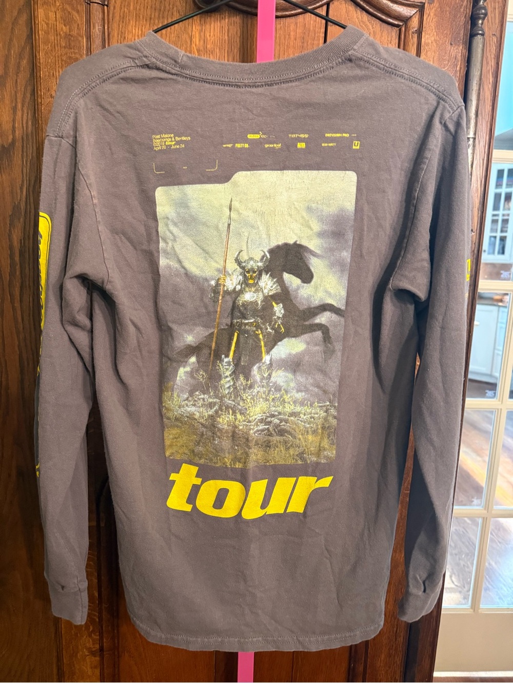 Men's Tour Graphic Long-Sleeve Shirt - Charcoal with Yellow Print
